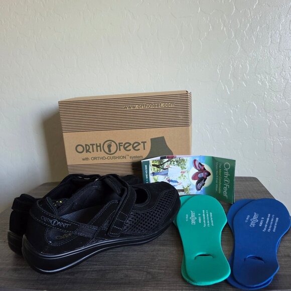 Orthofeet Sanibel 893 Orthotic Mary Jane Shoes Black Sz Women's 10 XX-Wide NEW - Picture 8 of 11